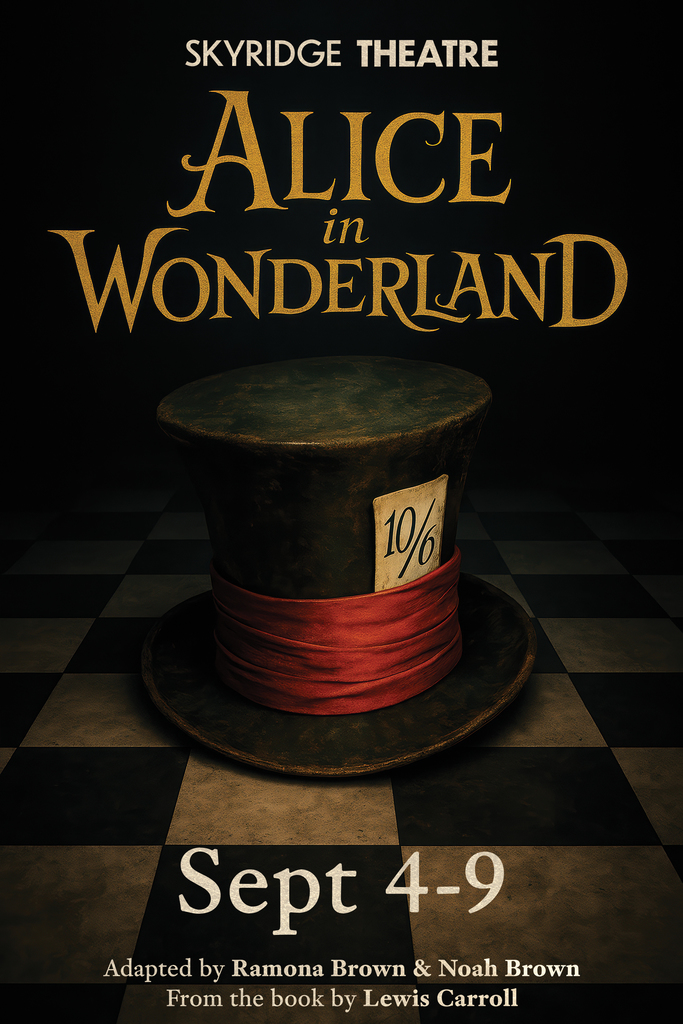 Alice in Wonderland top hat with date Sept 4-9
