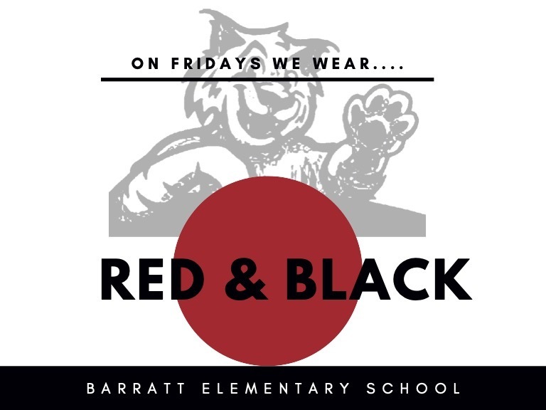 Bobcat with words  - on Fridays We Wear Red & Black
