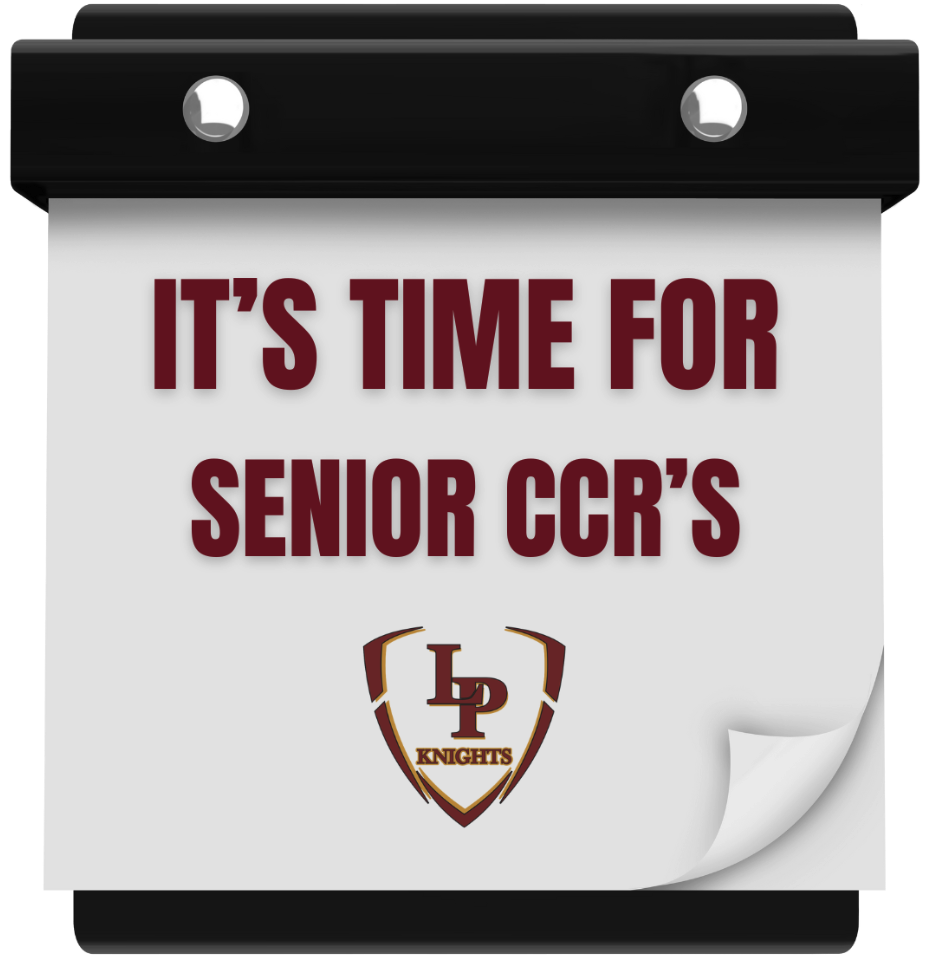 A note pad with the words "It's Time for Senior CCR's"