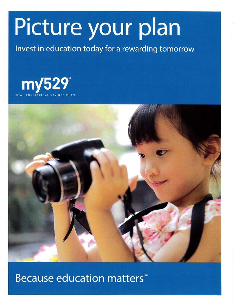Student with camera on flyer for My529 Savings Plan
