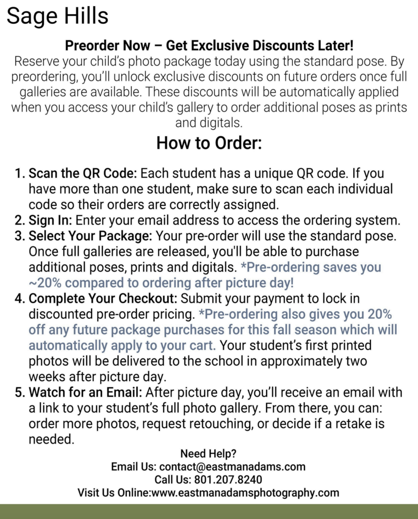 Eastman Adams Picture Day Information
