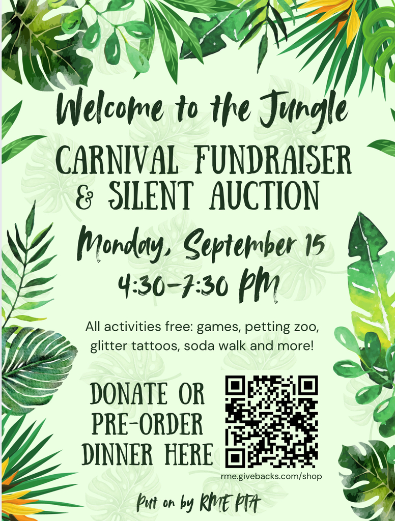 This is an image of a school flyer that outlines the details of the Rocky Mountain School Carnival taking place on Monday, September 15, from 4:30-7:30pm. 