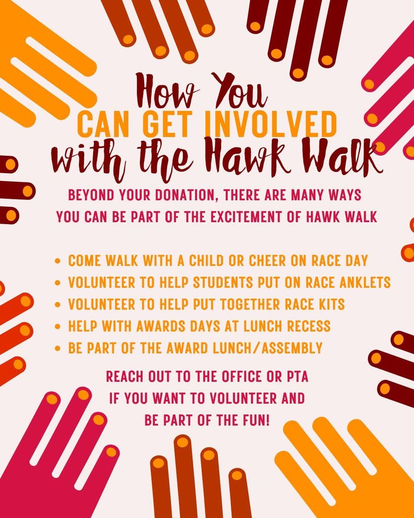 Helping hands surrounding ways to help at Hawk Walk