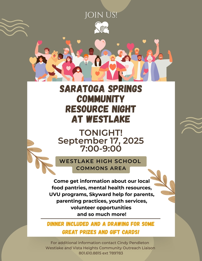 Saratoga Springs Community Resource Night Tonight!!