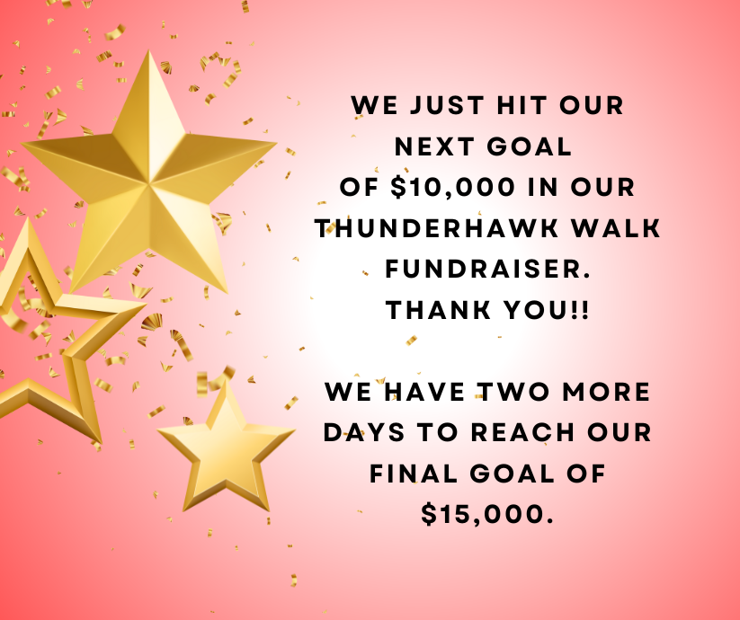 Thunderhawk Walk Fundraiser Update