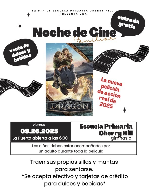 Serata cinema Cherry Hill venerdì 26 settembre alle 18:00