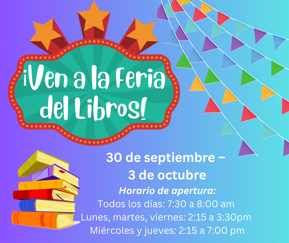 Bookfair is open Sep 30th-Oct 3rd