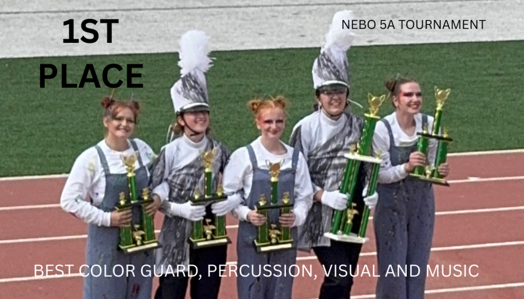 5 Band kids holding trophies