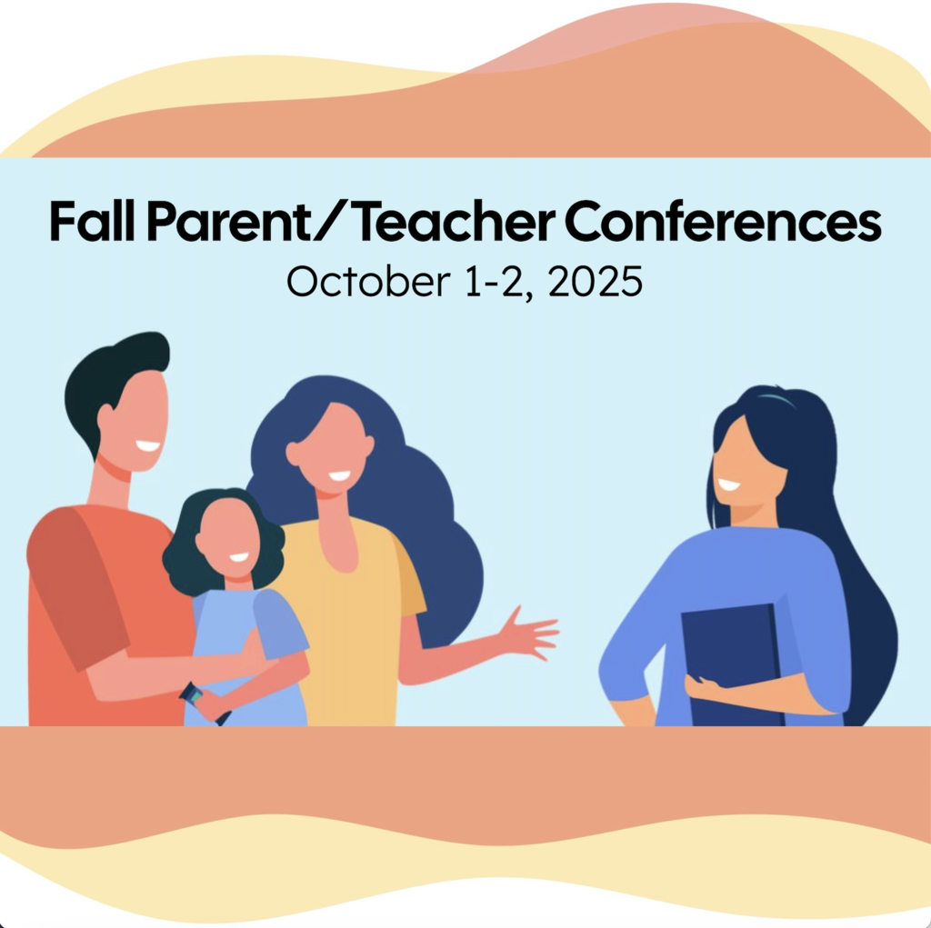 This image shows a family and a teacher together smiling