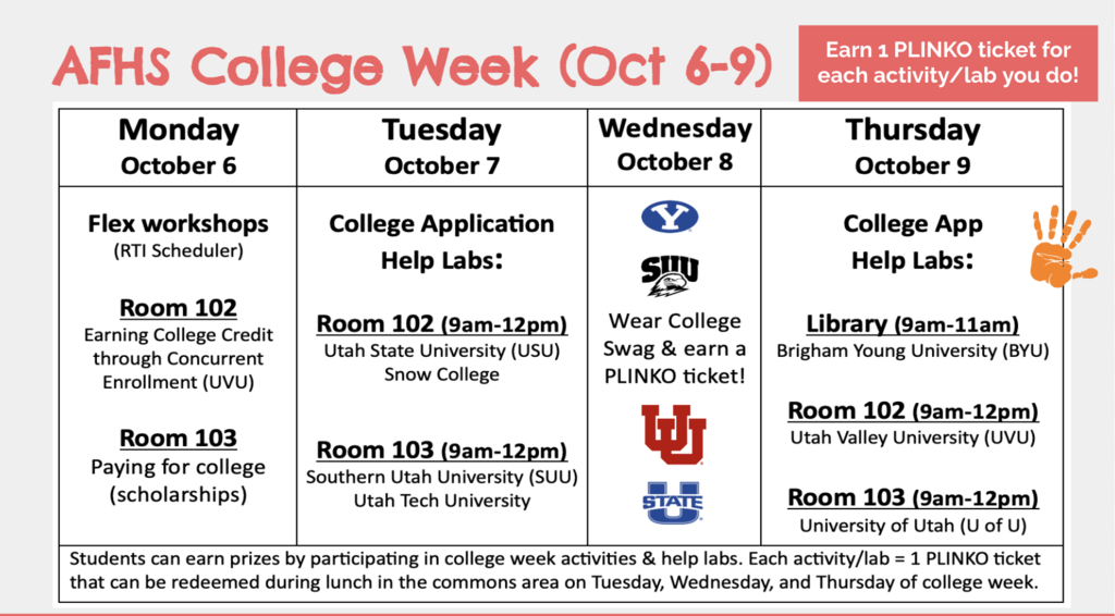 College Week Schedule 2025