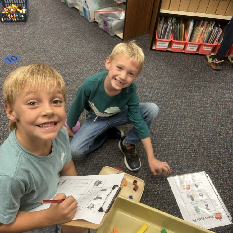 students working on a math activity
