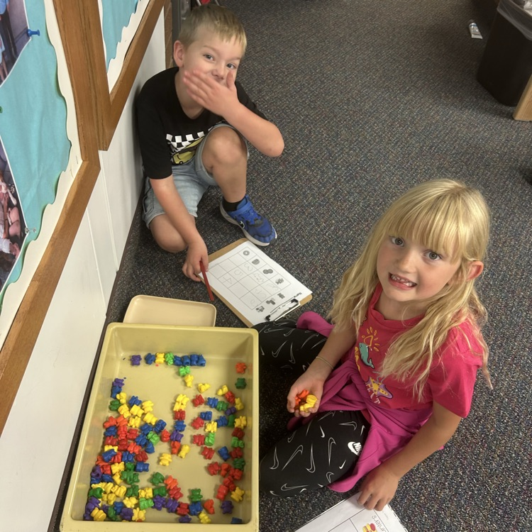 students working on a math activity