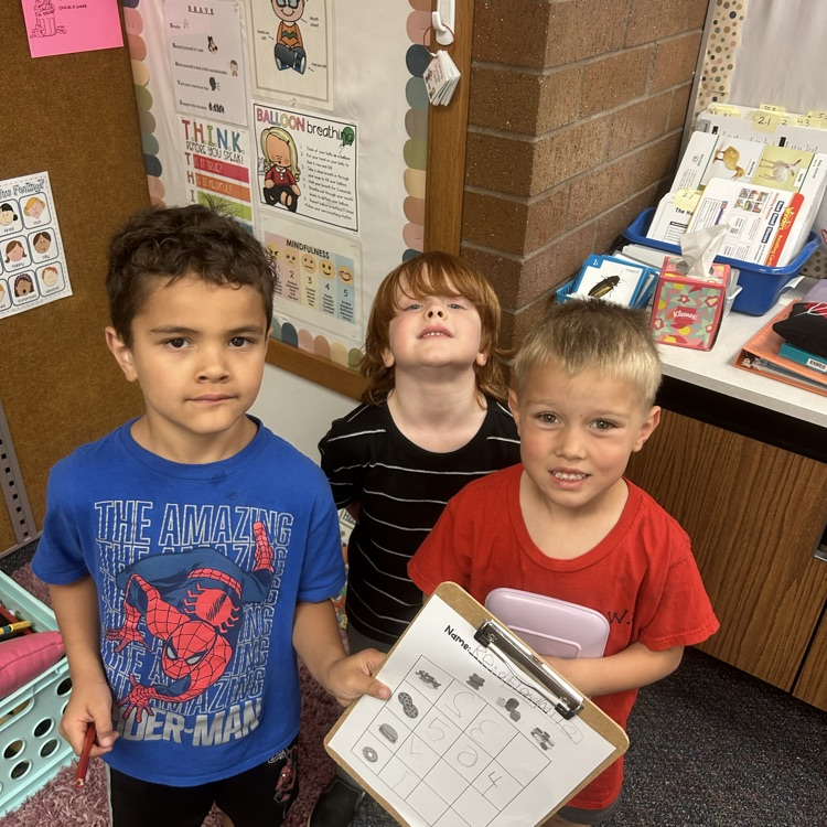 students working on a math activity