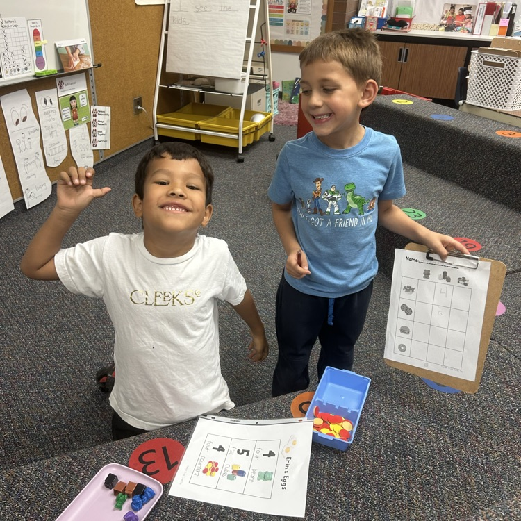 students working on a math activity