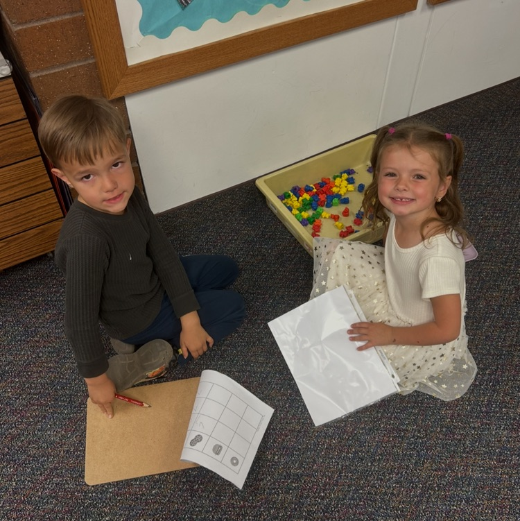 students working on a math activity