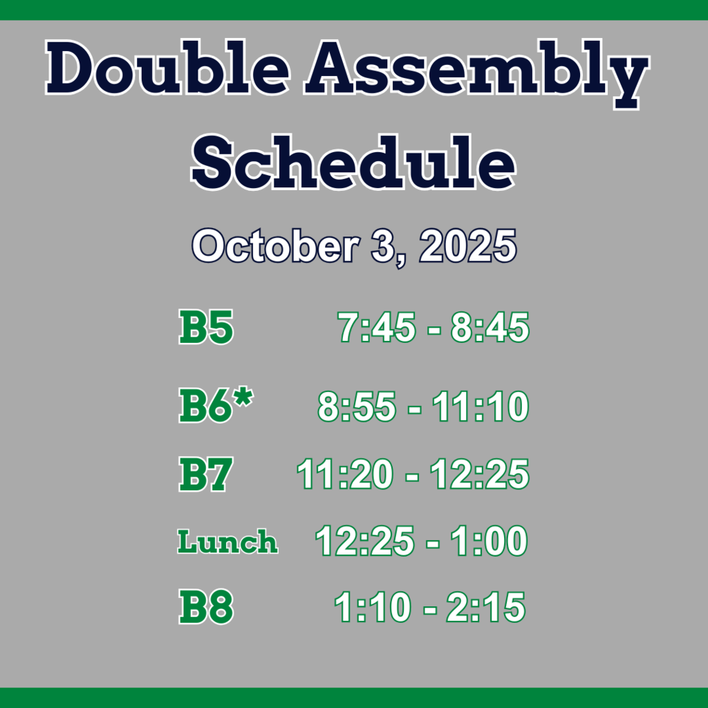 double assembly schedule for october 3rd 2025