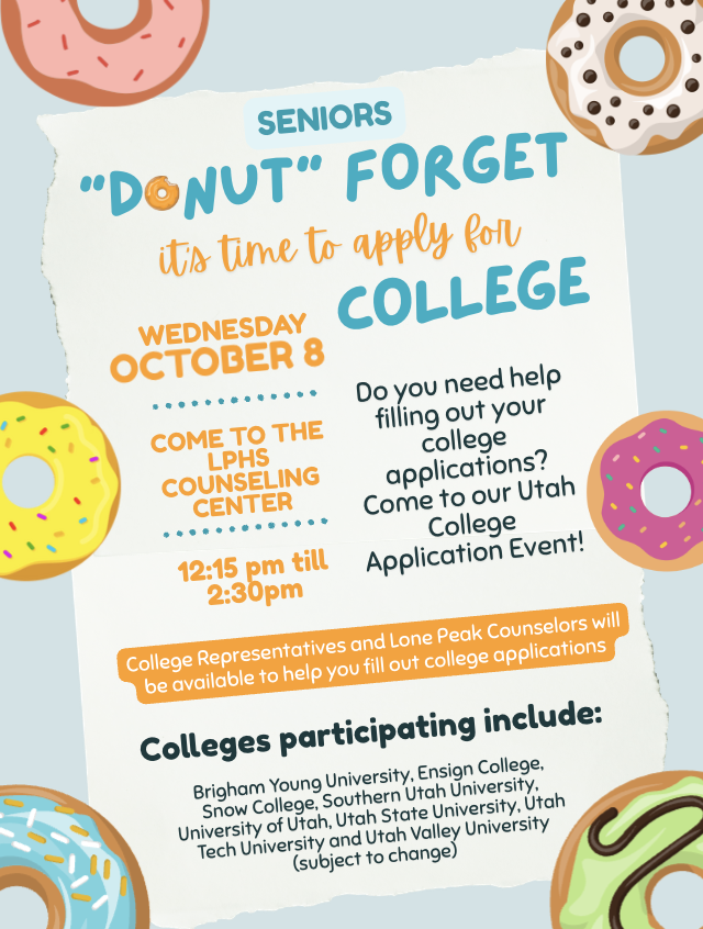 Flyer with information about College Application Day on October 8th