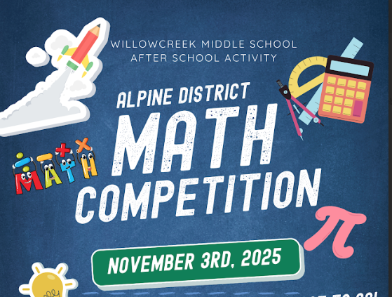 Banner advertising the ASD Math Competition at Willowcreek Nov. 3rd, 2025
