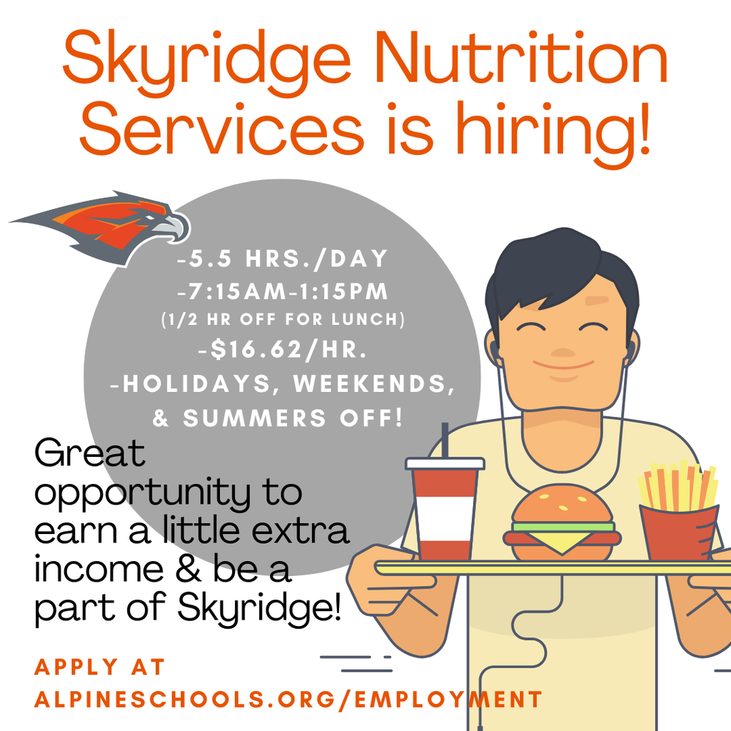 Nutrition Services is hiring, boy with a food tray
