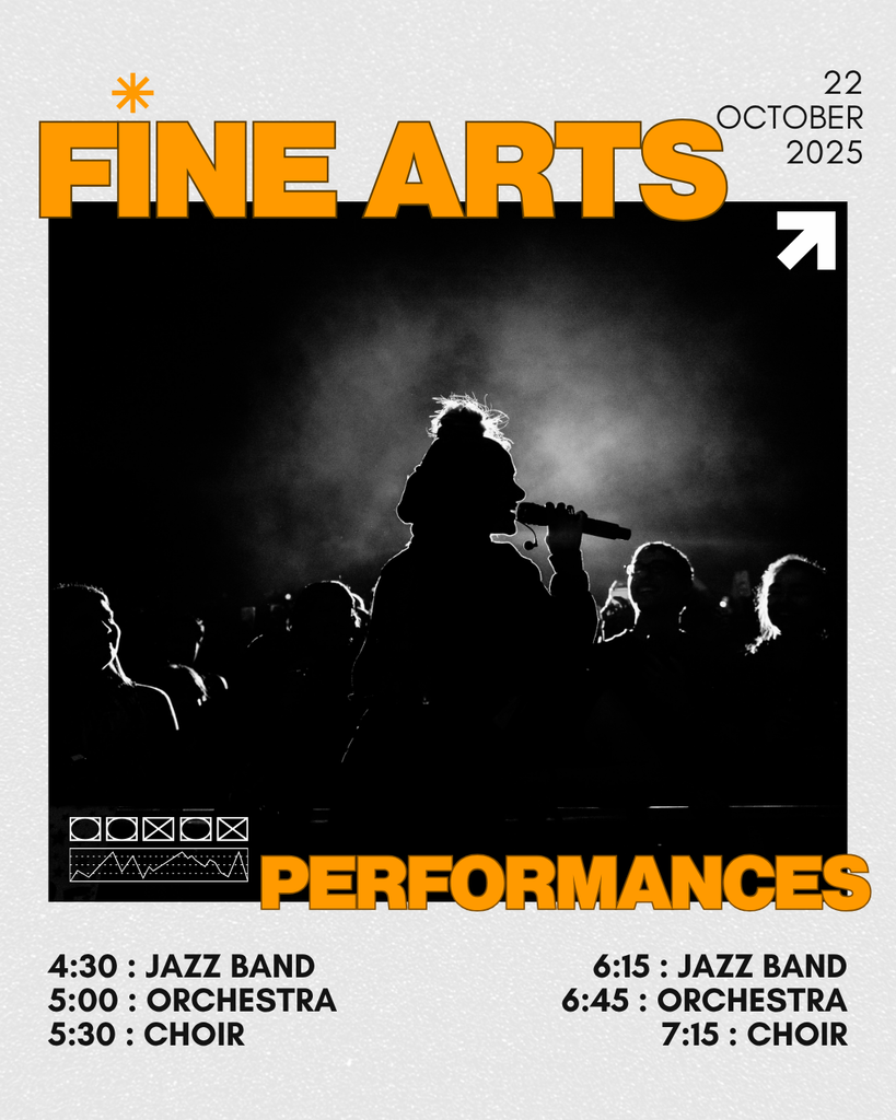 There will be live musical performances by the Jazz Band, Orchestra, and Chior!