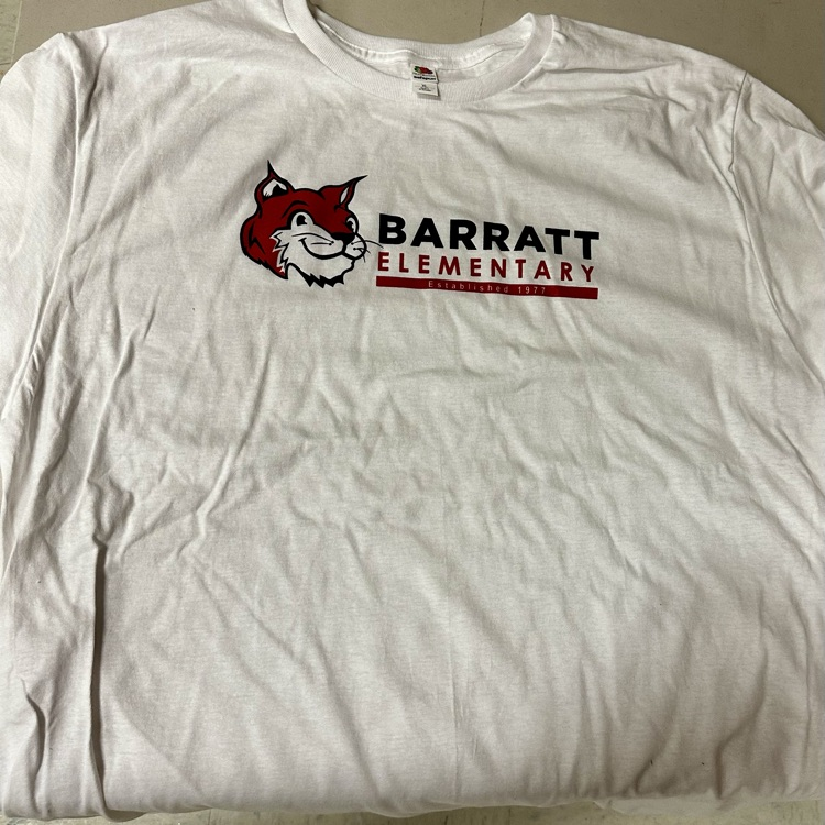white t-shirt with the Barratt logo
