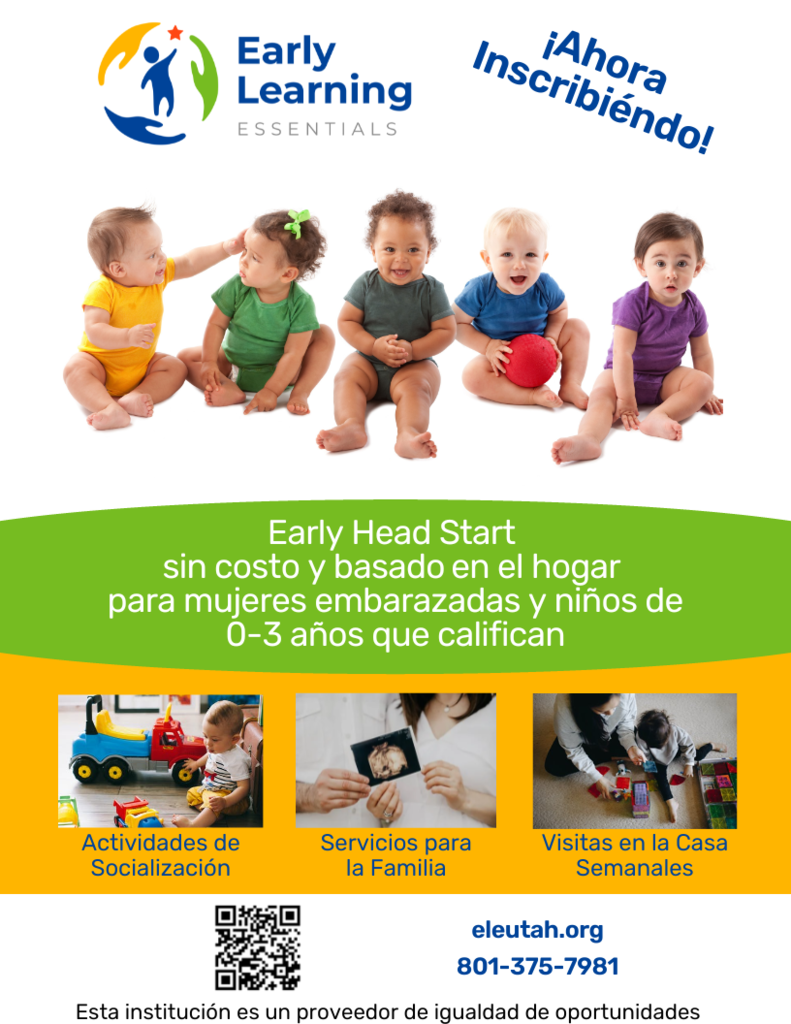 Flyer with information about early head start in spanish