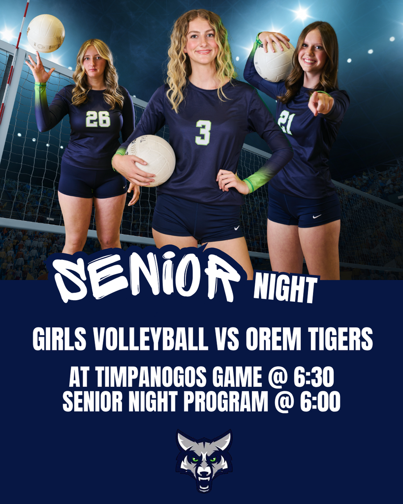 Senior Night Volleyball game. Program begins at 6, game starts at 6:30