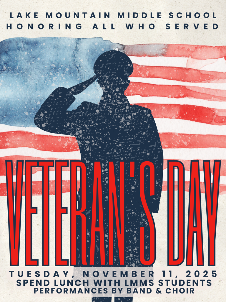 Veteran's Day annountement with the shadow of a soldier in front of a flag.