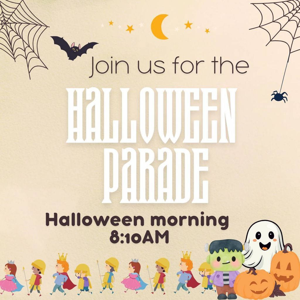 Halloween background with invitation to costume parade