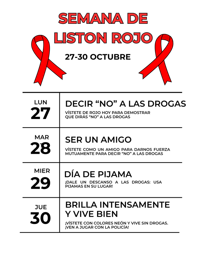 Red Ribbon Week dress up days