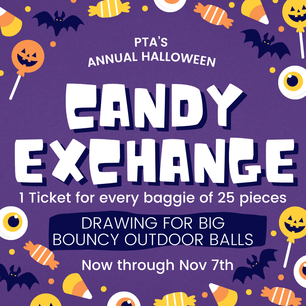 Purple background and Halloween candy for candy exchange