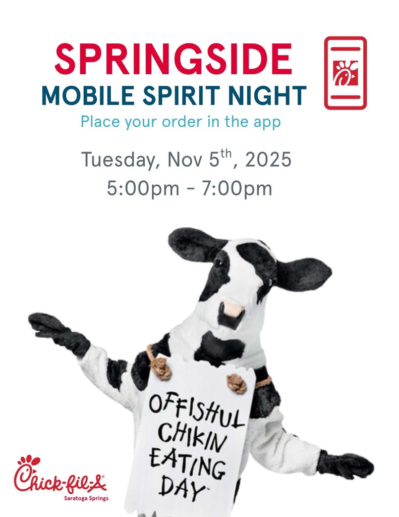Chick-fil-A * Springside Elementary Spirit Night- Nov 5th