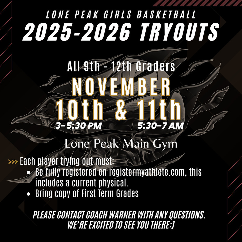 Girls Basketball tryouts flyer