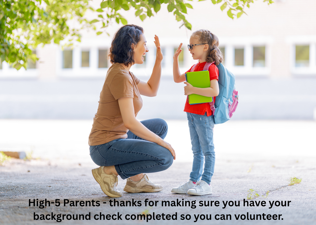 Parent and student high-5ing