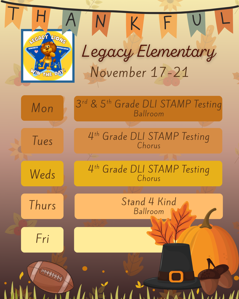 Legacy Weekly Update for November 17-21