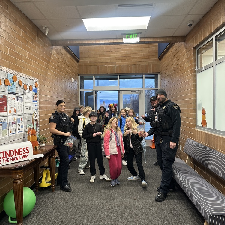 students with police officers 