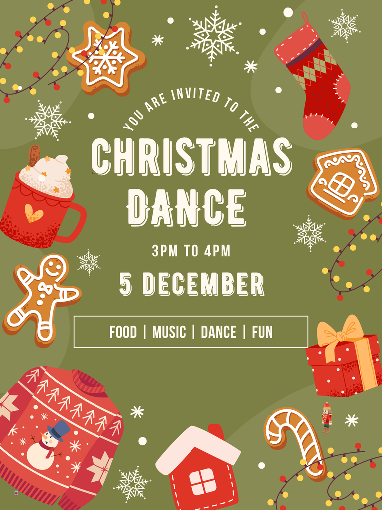 Christmas Dance December 5th from 3-4pm