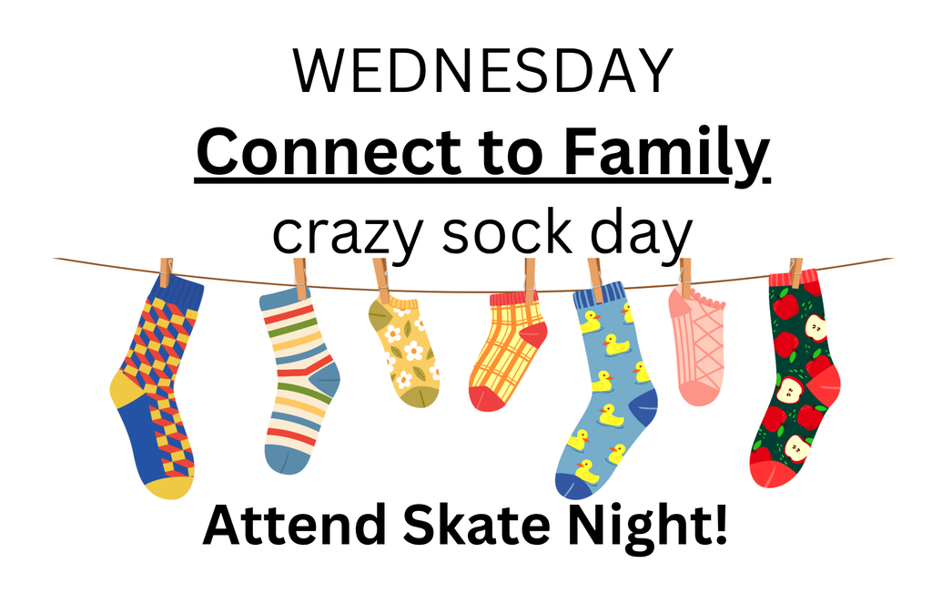 Crazy socks hung on a line for crazy sock day