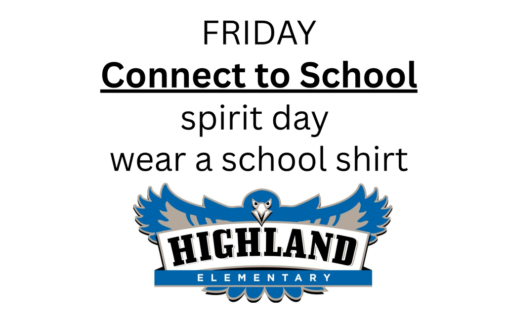 School logo and reminder for spirit day