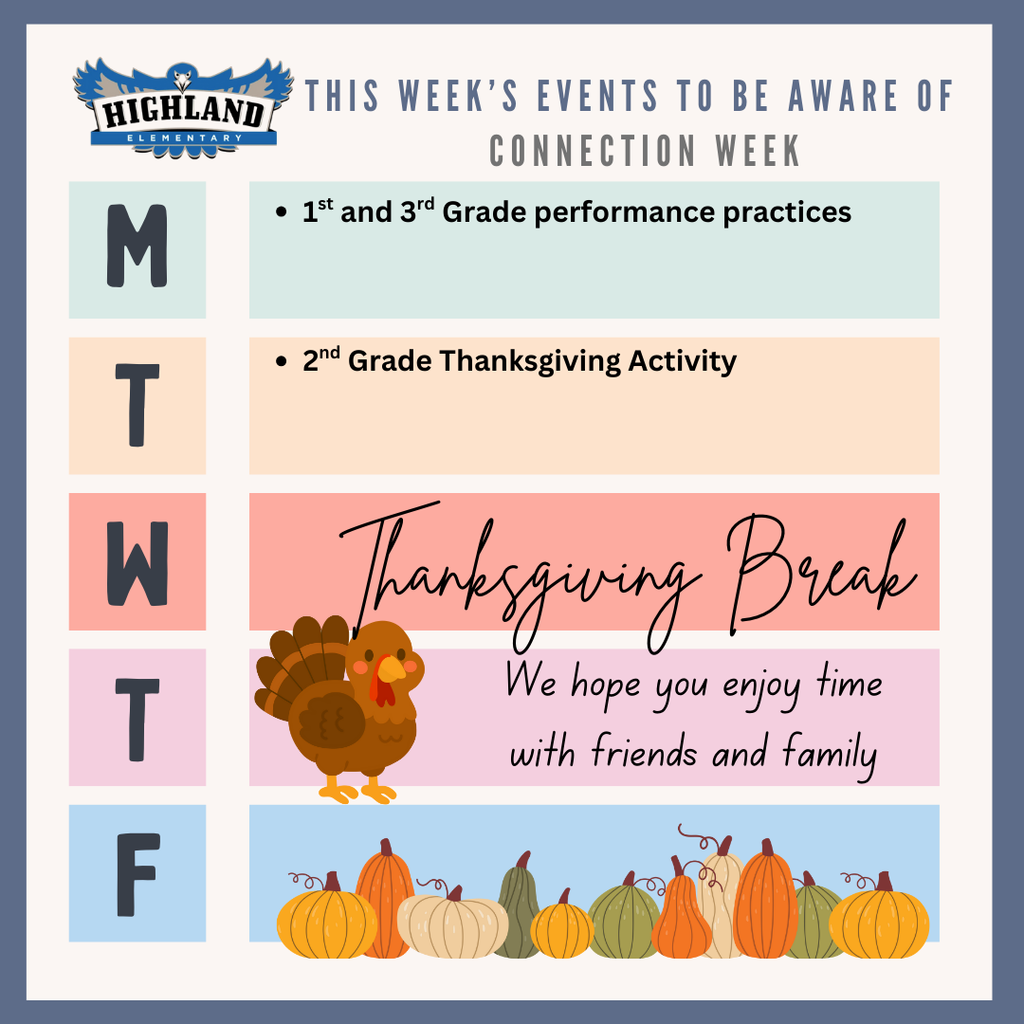 Colorful calendar of daily events