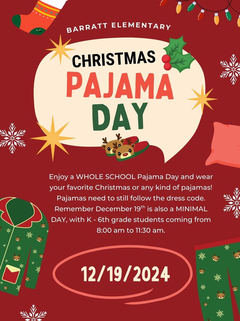 Flier about pajama day
