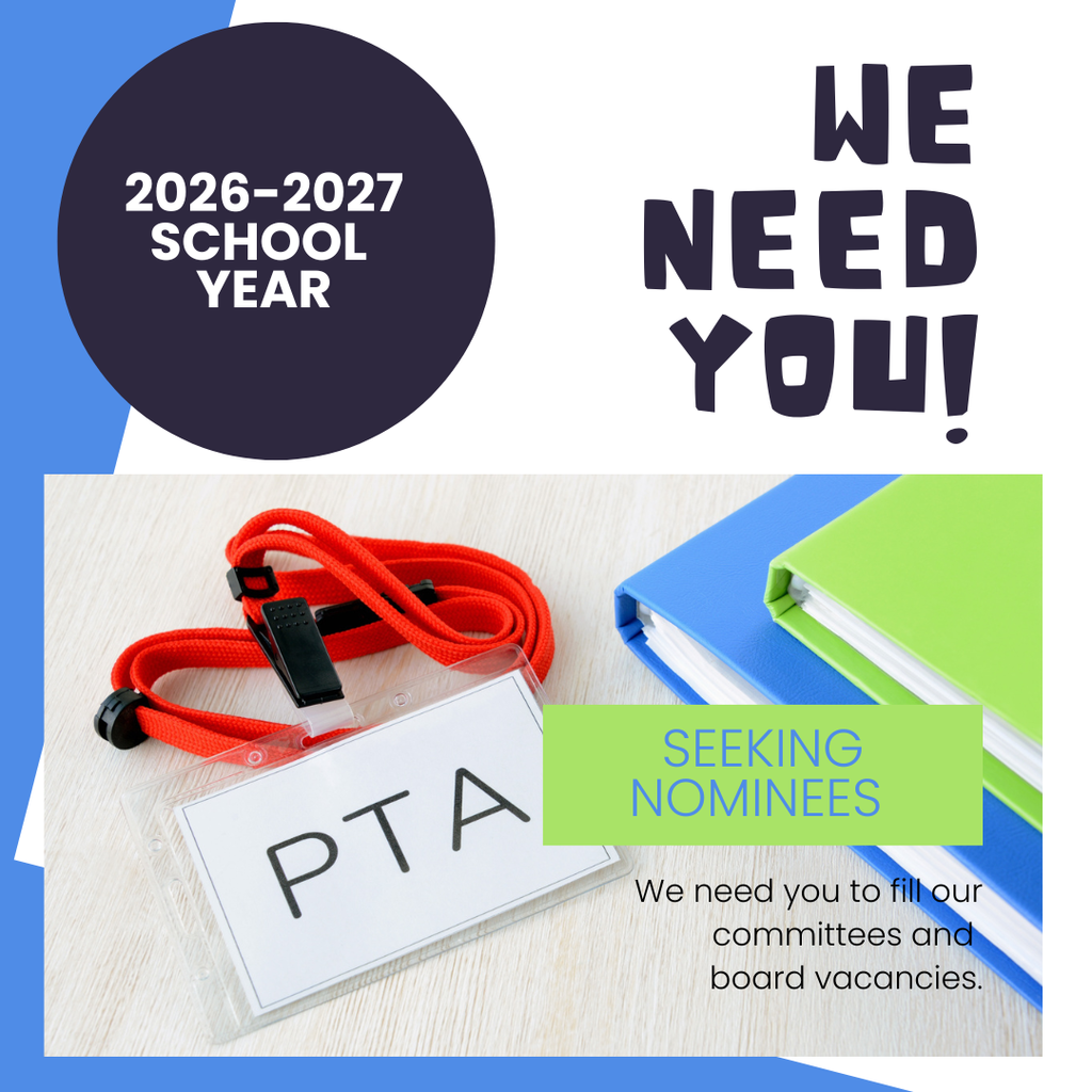 colorful background with notebooks and lanyard for pta nominations
