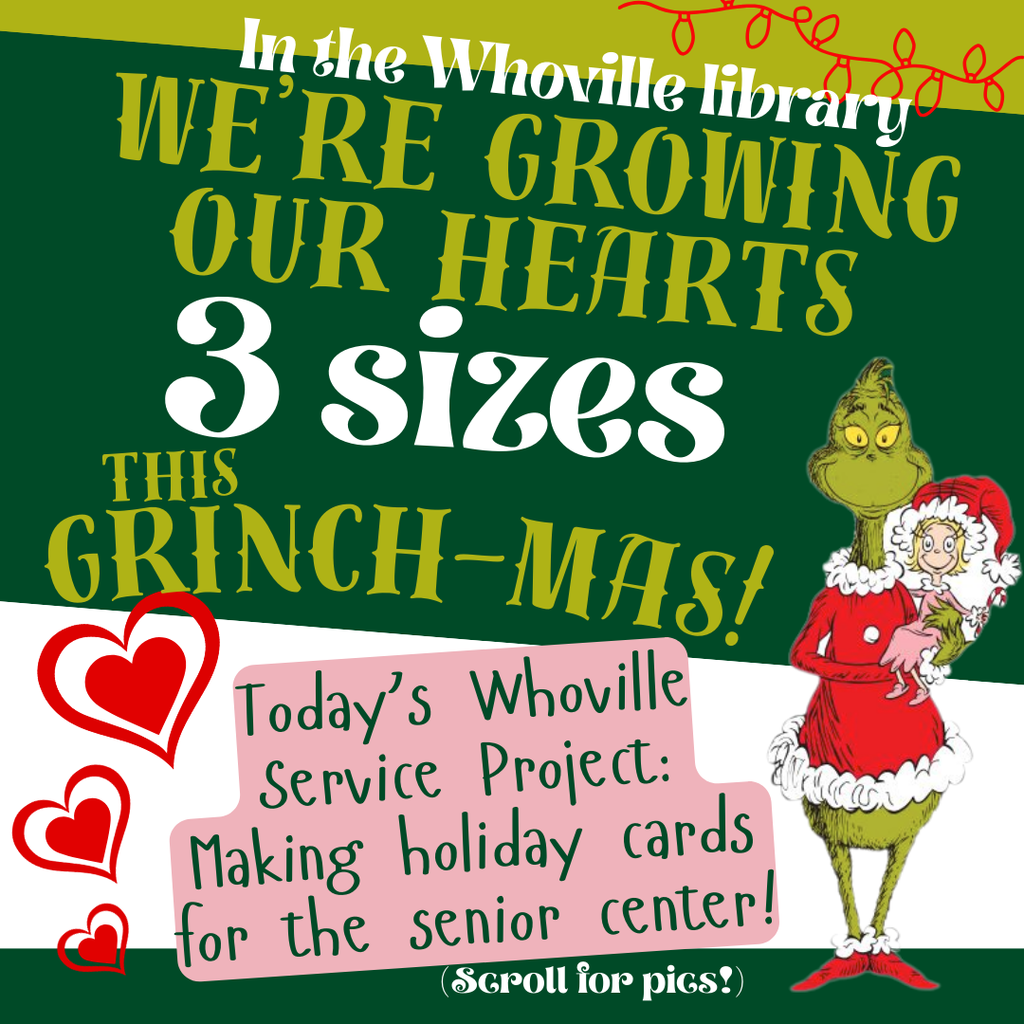 Today's Whoville Service Project: Making holiday cards for the senior center!