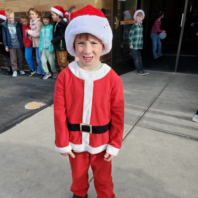 grinch hair and Santa hats 