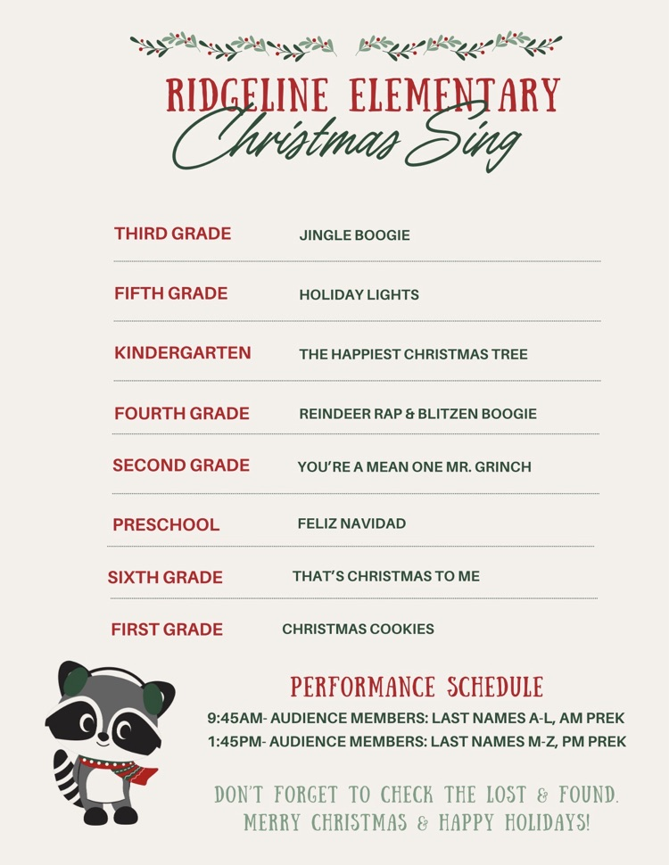 Christmas Sing Program 2025