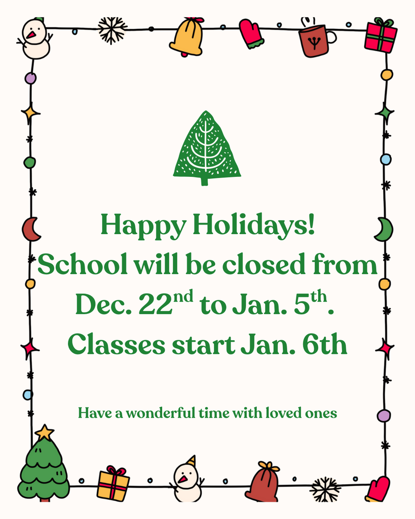 Slide describing holiday greeting green red white