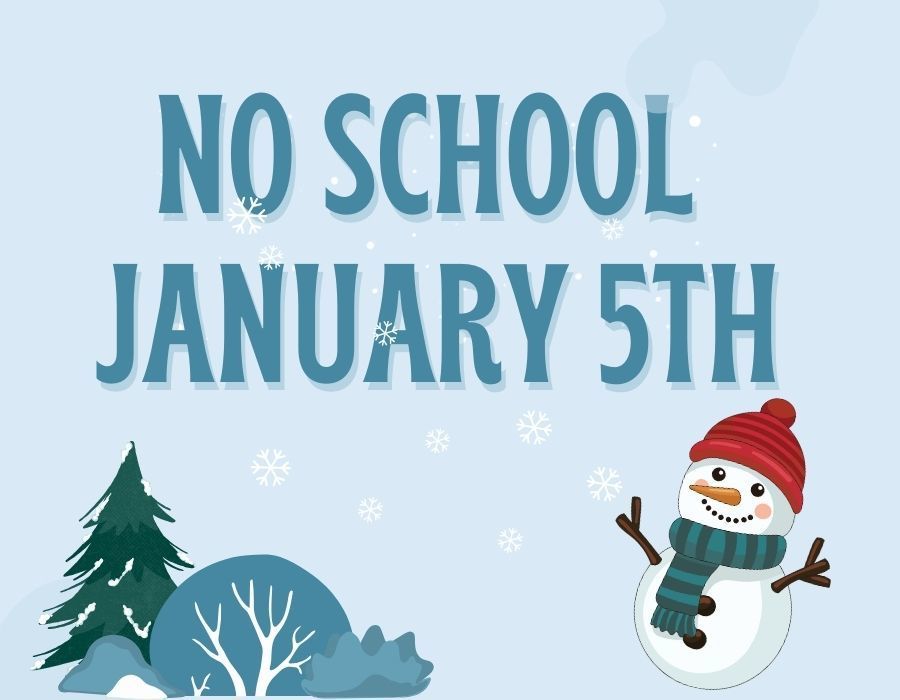 winter background no school January 5th