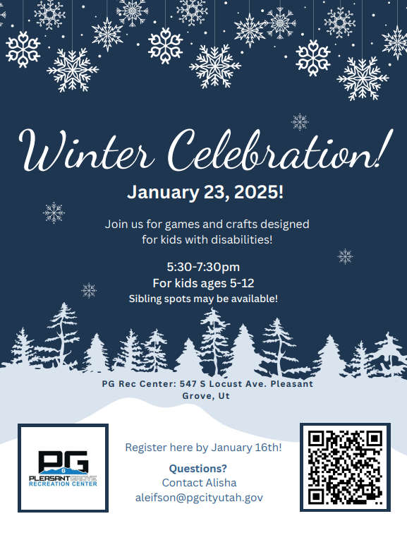 Winter background with recreation info