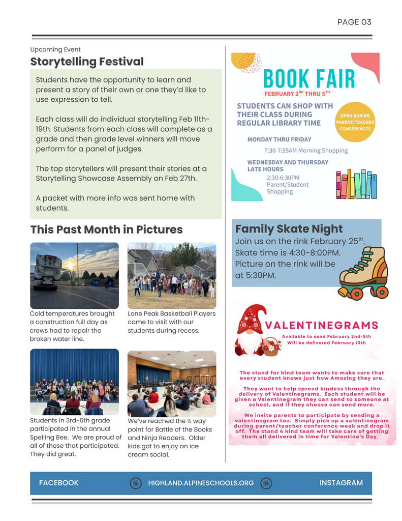 Colorful photos and text Highland Happenings page 2