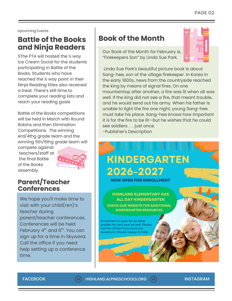 Colorful photos and text Highland Happenings page 2